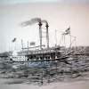 Riverboat Natchez - Ink Drawings - By Richard Hall, Ink Drawings Drawing Artist