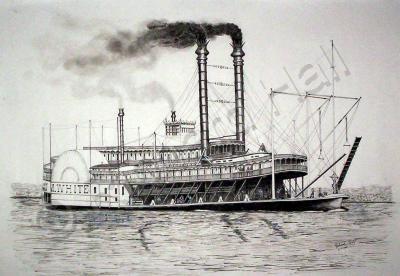 Riverboats - Riverboat  J M White - Ink