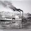 Riverboat Gem City - Ink Drawings - By Richard Hall, Ink Drawings Drawing Artist