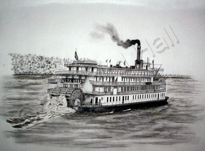 Riverboats - The Delta Queen - Ink