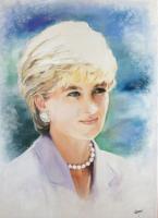 Princesse Diana - Oil On Canvas Paintings - By Cublesan Maria Doina, Expressionism Painting Artist