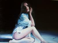 Women Beauty - Icy Blue - Oil On Canvas