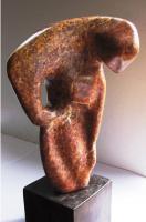 Stooping Figure III - Stone Sculptures - By Gordon Adams, Direct Carving Sculpture Artist