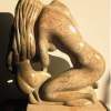 Kneeling Figures - Stone Sculptures - By Gordon Adams, Direct Carving Sculpture Artist