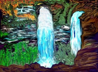 Computer Paintings - Tennessee State Falls Se - Computer