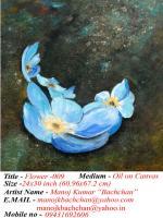 Flower 027 - Oil On Canvas Paintings - By Manoj Kumar Bachchan, Flower Painting Artist