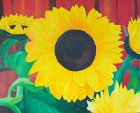Nature - Sun Flowers At Home - Oil On Canvas