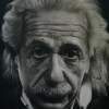 Albert Einstein Original Drawing Charcoal 106X80Cm - Charcoal Drawings - By Prachya Kunaseth, Portrait Drawing Artist