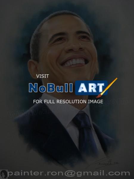 Pastel Portrait - Barack Obama Pastel 14X18 - Pastel