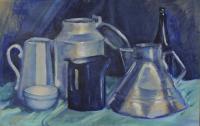 Still Life - Blue Still Life - Acrylic Paint On Thick Latex P