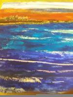Omniverse - Village By The Sea - Stick Painting In Acrylic
