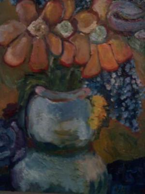 Oil Paintings - Vermont Flower Vase 2 - Oil Painting