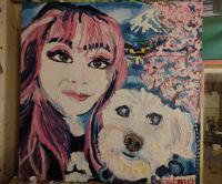 Lady And My Fuji - Oil Painting Paintings - By Bobbi Bresett, Potraits Painting Artist