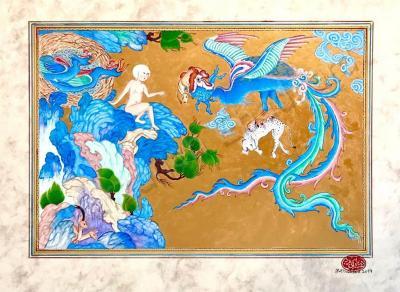 Shahnameh - Zal And Simurgh - Gouache Watercolor