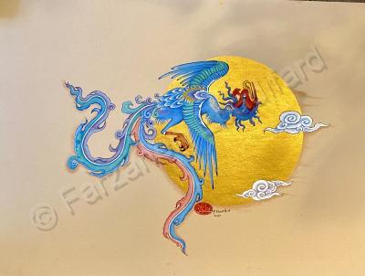 Shahnameh - Simurgh - Gouache Watercolor