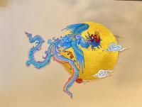 Simurgh - Gouache Watercolor Paintings - By Farzaneh Ebadifard, Persian Miniature Painting Artist