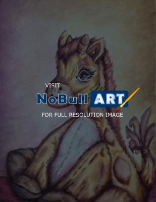 Close To My Heart - Plush Giraffe - Oil On Canvas