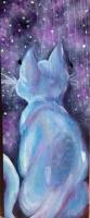 Mr Whiskers Contemplates The Universe - Oil On Wood Paintings - By Dani T, Detailed Slap-Dash Painting Artist