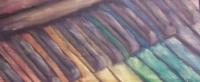 Musically Inspired - Rainbow Keys - Oil On Wood