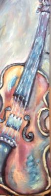 Musically Inspired - Violin - Oil On Wood