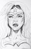 Wonder Woman Drawing - Pencil On Canvas Drawings - By Dani T, Illustration Drawing Artist