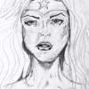 Wonder Woman Drawing - Pencil On Canvas Drawings - By Dani T, Illustration Drawing Artist