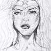 Wonder Woman Drawing - Pencil On Canvas Drawings - By Dani T, Illustration Drawing Artist