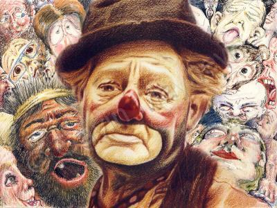 Faces - Sad Clown - Signed Print