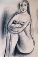 Drawings - Woman - Charcoal