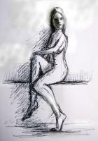 Life Drawing - Pen Drawings - By Gareth Wozencroft, Classic Traditional Drawing Artist