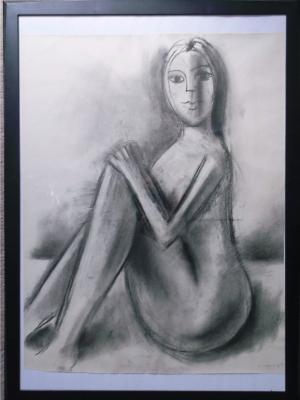 Drawings - Woman - Charcoal