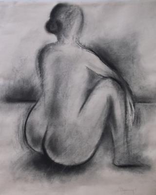 Drawings - Woman - Charcoal