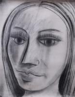 Head Of A Woman - Charcoal Drawings - By Gareth Wozencroft, Classic Traditional Drawing Artist
