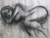Drawings - Sleeping Woman - Charcoal