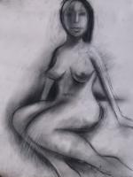 Drawings - Woman - Charcoal