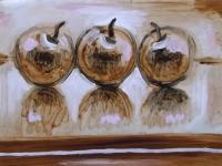 3 Apples - Mixed Paintings - By Gareth Wozencroft, Classic And Traditional Painting Artist