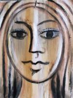 Head Of A Woman - Mixed Paintings - By Gareth Wozencroft, Classic And Traditional Painting Artist
