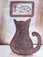 Philosophical Cat - Mixed Paintings - By Gareth Wozencroft, Classic And Traditional Painting Artist