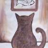 Philosophical Cat - Mixed Paintings - By Gareth Wozencroft, Classic And Traditional Painting Artist