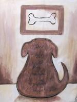 Philosophical Dog - Mixed Paintings - By Gareth Wozencroft, Classic And Traditional Painting Artist