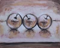 3 Apples - Mixed Paintings - By Gareth Wozencroft, Classic And Traditional Painting Artist