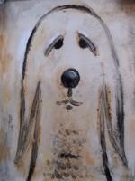 Sad Dog - Mixed Paintings - By Gareth Wozencroft, Classic And Traditional Painting Artist