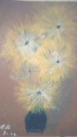 Yellow Flowers - Oil Pastel Paintings - By Claudia Soeiro, Oil Pastels Painting Artist