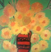 Oils - Sunflowers - Oil Over Canvas