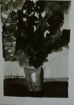 China Ink - Tree On A Vase - China Ink