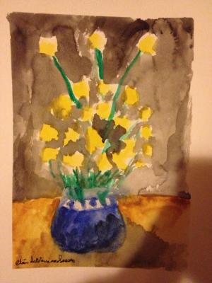 Water Color - Blue Vase - Water Color