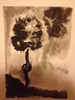 The Tree - China Ink Paintings - By Claudia Soeiro, China Ink Painting Artist
