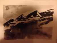 The Mountains - China Ink Paintings - By Claudia Soeiro, China Ink Painting Artist