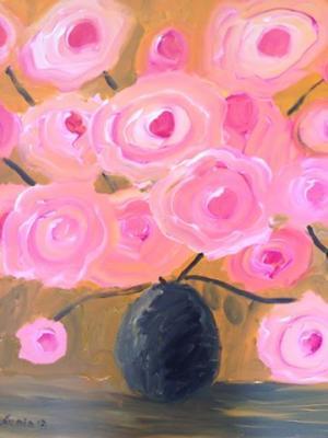 Mix Technique - Rosas - Oil And Acrylic Over Canvas