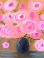 Rosas - Oil And Acrylic Over Canvas Paintings - By Claudia Soeiro, Mix Technique Painting Artist